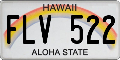 HI license plate FLV522