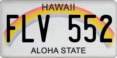 HI license plate FLV552