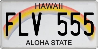HI license plate FLV555