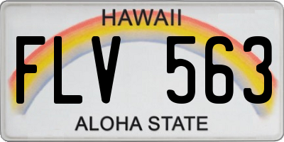 HI license plate FLV563