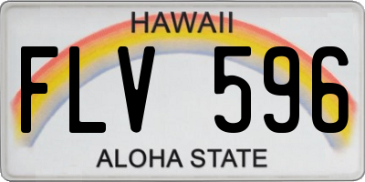 HI license plate FLV596