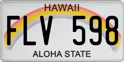 HI license plate FLV598