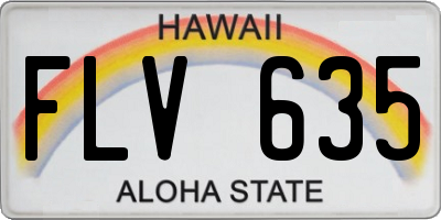 HI license plate FLV635