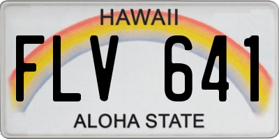 HI license plate FLV641