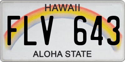 HI license plate FLV643