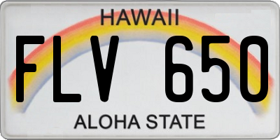 HI license plate FLV650