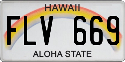 HI license plate FLV669
