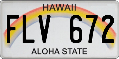 HI license plate FLV672