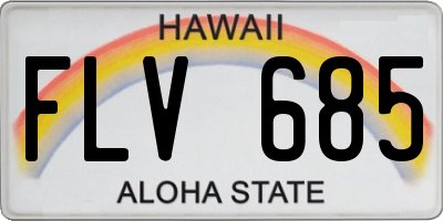 HI license plate FLV685