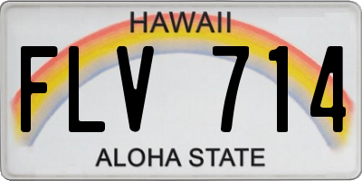 HI license plate FLV714