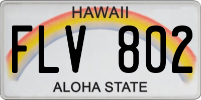 HI license plate FLV802