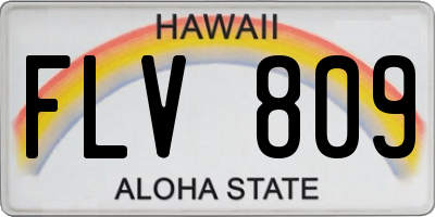 HI license plate FLV809
