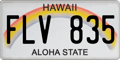 HI license plate FLV835