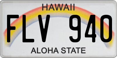 HI license plate FLV940