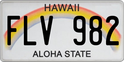 HI license plate FLV982
