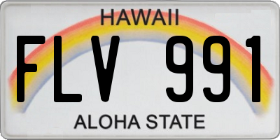 HI license plate FLV991