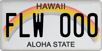 HI license plate FLW000