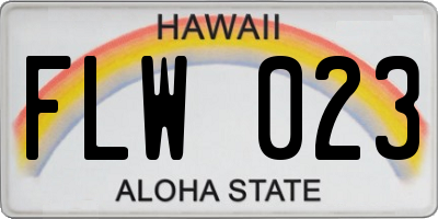 HI license plate FLW023