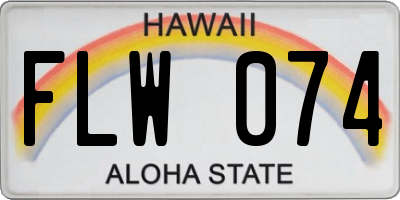 HI license plate FLW074