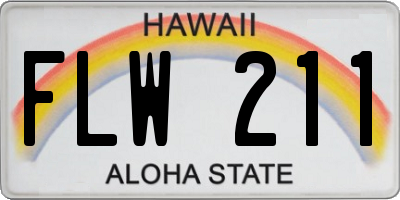 HI license plate FLW211