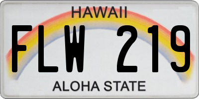 HI license plate FLW219
