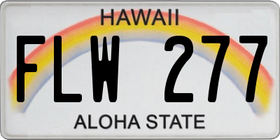 HI license plate FLW277