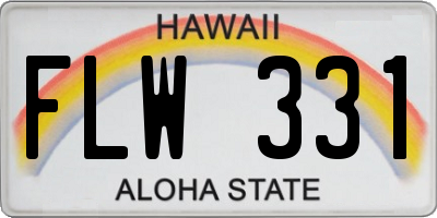 HI license plate FLW331