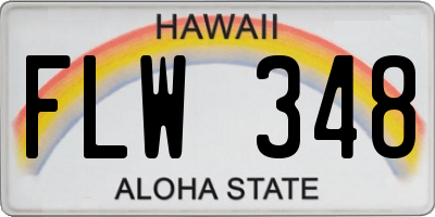 HI license plate FLW348