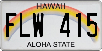 HI license plate FLW415