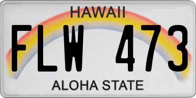 HI license plate FLW473