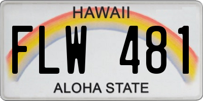 HI license plate FLW481