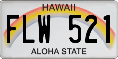 HI license plate FLW521