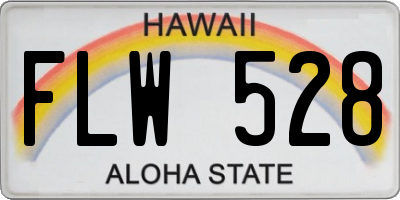 HI license plate FLW528