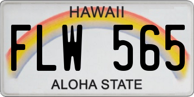 HI license plate FLW565