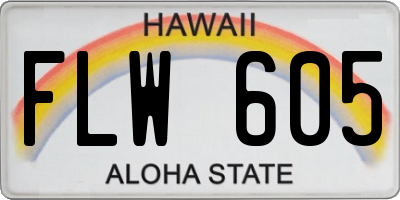 HI license plate FLW605
