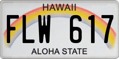 HI license plate FLW617