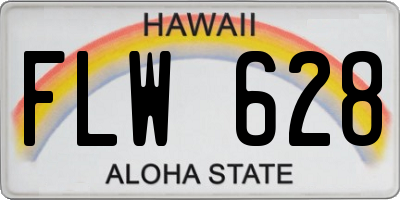 HI license plate FLW628