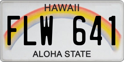 HI license plate FLW641