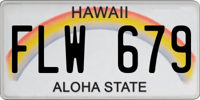 HI license plate FLW679