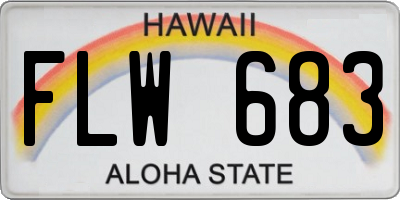 HI license plate FLW683