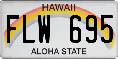HI license plate FLW695