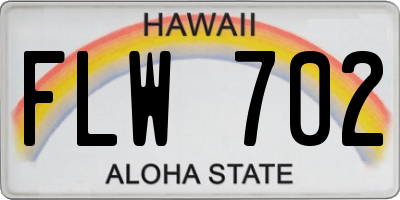 HI license plate FLW702