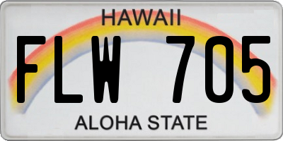 HI license plate FLW705