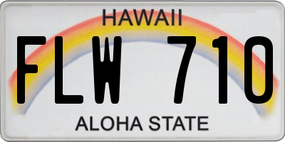 HI license plate FLW710