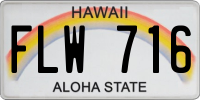 HI license plate FLW716