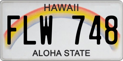 HI license plate FLW748