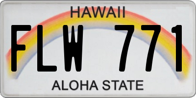 HI license plate FLW771