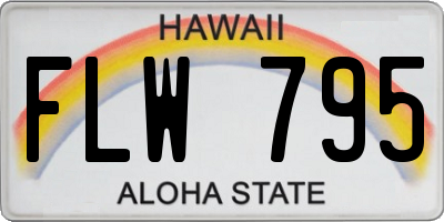 HI license plate FLW795