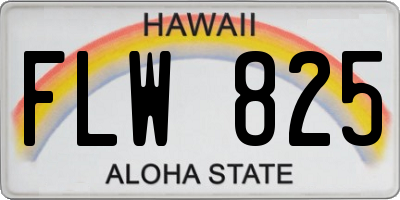 HI license plate FLW825