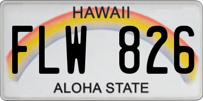 HI license plate FLW826